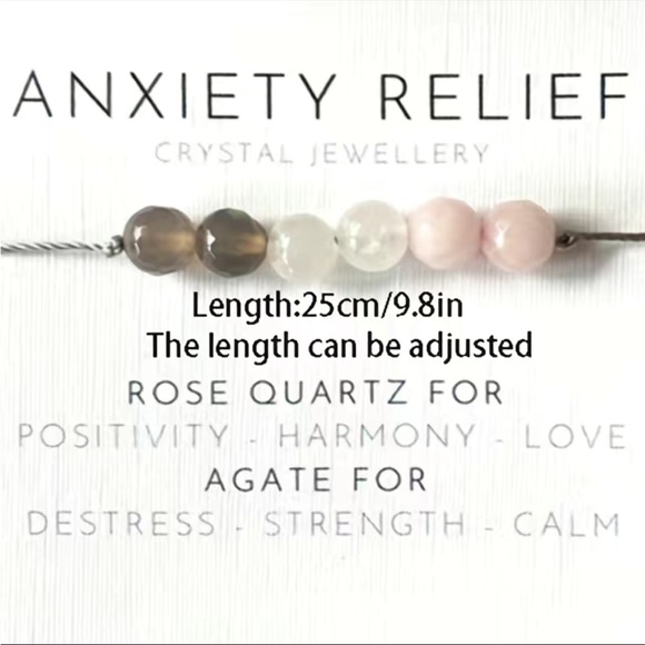 SOLD❌ Anxiety Stress Relief Gem Stone Crystal Adjustable Bracelet - Picture 2 of 10